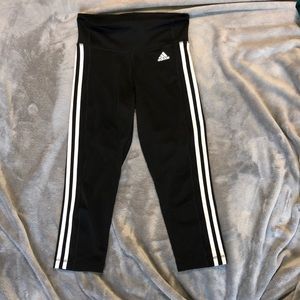 Adidas cropped, mid rise athletic leggings